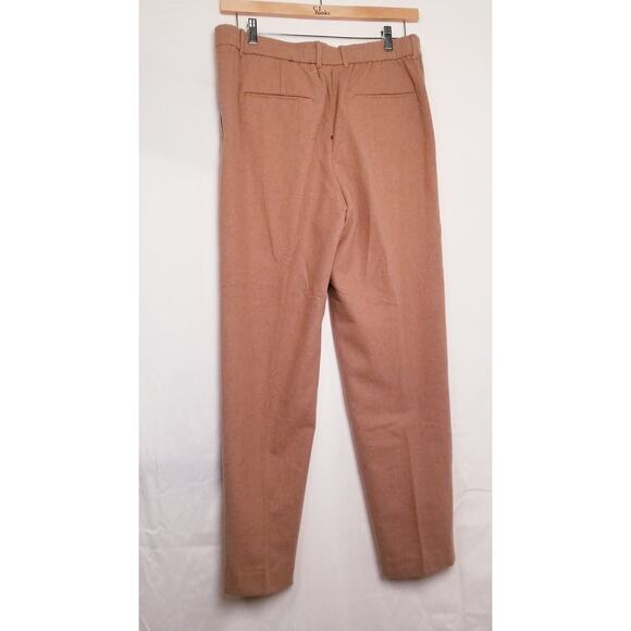 ZARA Women's Tan Wool Blend Pants Back Elastic Waist Pockets Belt Loops Sz 32 - Picture 3 of 13